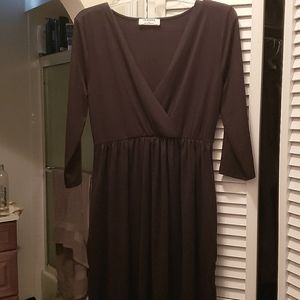 Zenana Black cross front mini dress size L